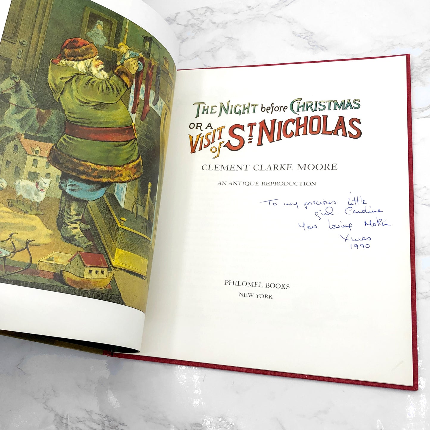 The Night Before Christmas or, A Visit from St. Nicholas by Clement Clarke Moore [ANTIQUE HARDCOVER REPRODUCTION] 1989 • Philomel
