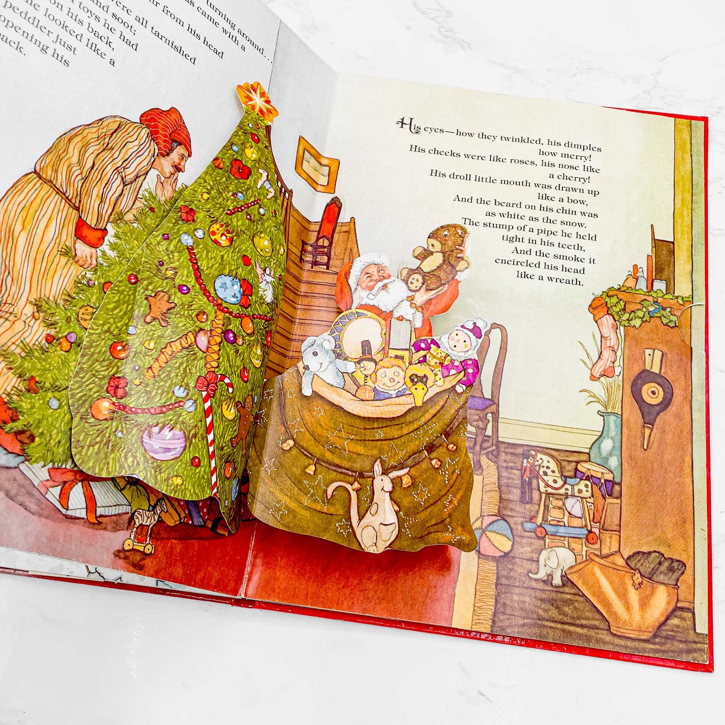 The Night Before Christmas by Michael Hague & Clement C. Moore [FIRST EDITION POP-UP BOOK] 1981 • HRW • 100% Functional!