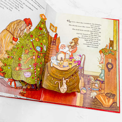 The Night Before Christmas by Michael Hague & Clement C. Moore [FIRST EDITION POP-UP BOOK] 1981 • HRW • 100% Functional!