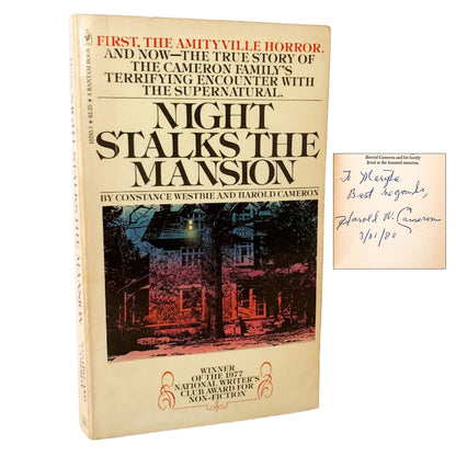 Night Stalks the Mansion: A True Story of One Family's Ghostly Adventure by Harold Cameron & Constance Westbie SIGNED! [1978 PAPERBACK]