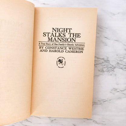 Night Stalks the Mansion: A True Story of One Family's Ghostly Adventure by Harold Cameron & Constance Westbie SIGNED! [1978 PAPERBACK]