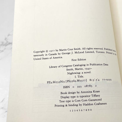 Nightwing by Martin Cruz Smith [FIRST EDITION • FIRST PRINTING] 1977 • W.W. Norton *See Condition!