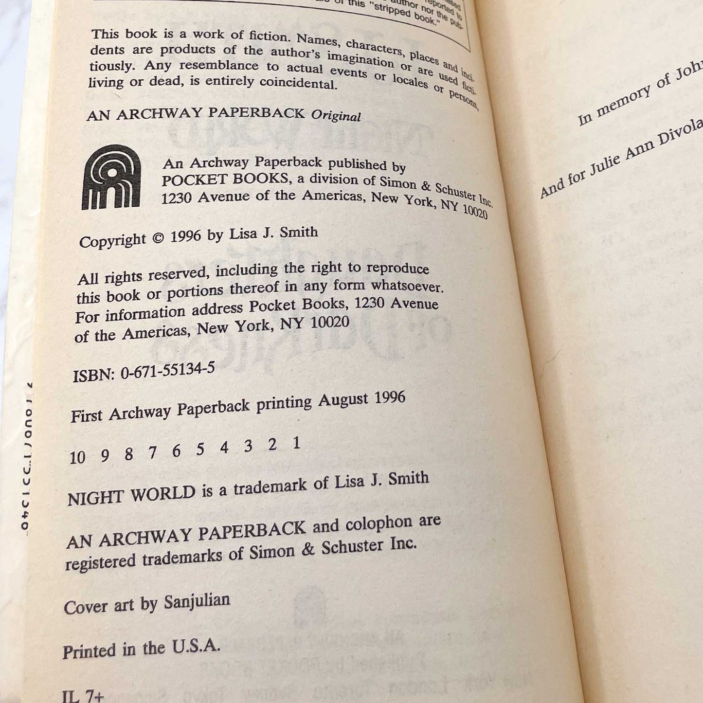 Night World: Daughters of Darkness by L.J. Smith [FIRST EDITION • FIRST PRINTING] 1996 • Archway