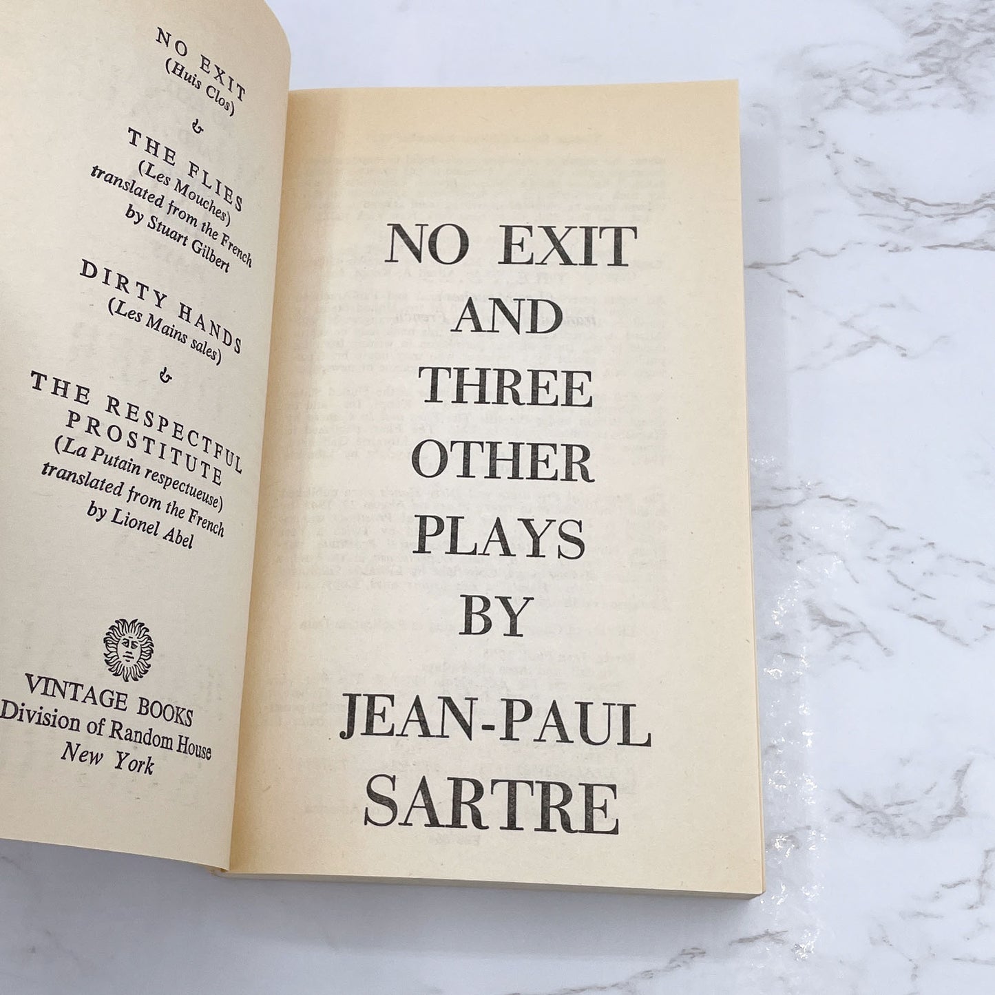 No Exit and Three Other Plays by Jean-Paul Sartre [1976 PAPERBACK] • Vintage Books