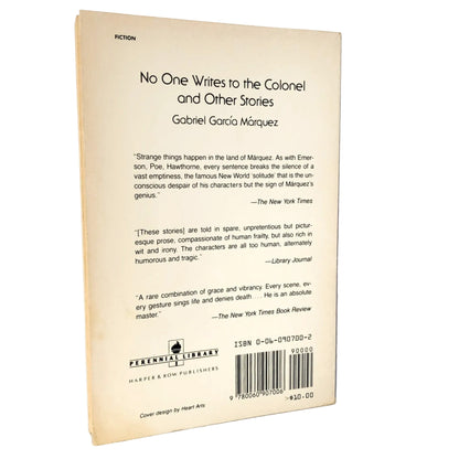 No One Writes to the Colonel & Other Stories by Gabriel Garcia Marquez [TRADE PAPERBACK] 1979 • Perennial Library