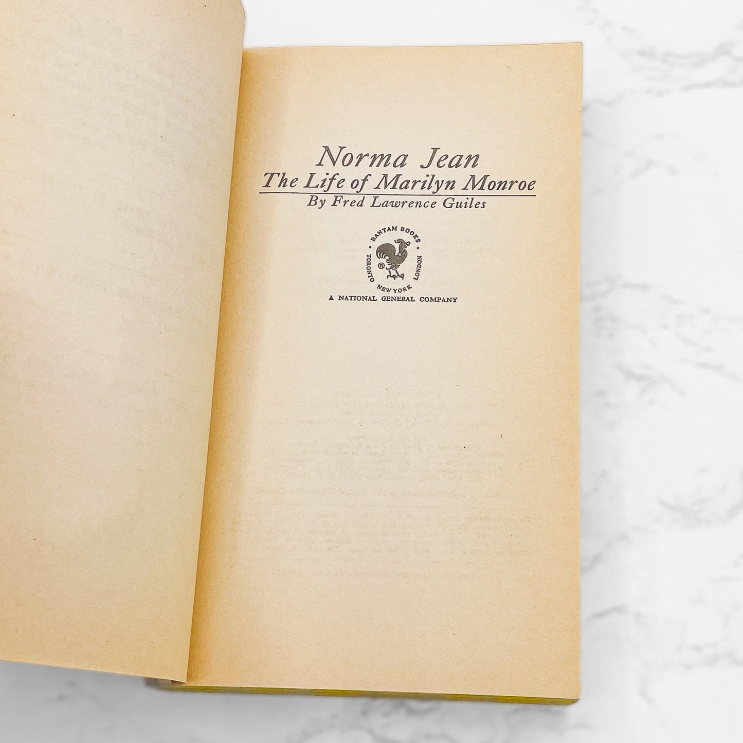 Norma Jean: The Life of Marilyn Monroe by Fred Lawrence Guiles [FIRST PAPERBACK PRINTING] 1970 • Bantam
