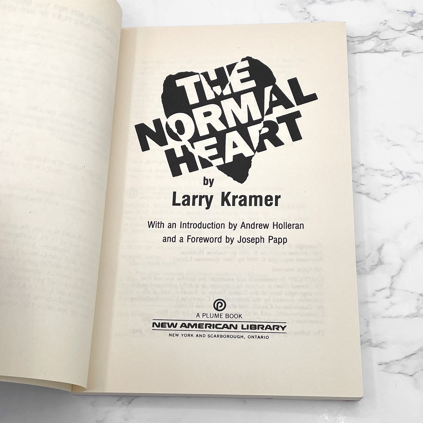 The Normal Heart by Larry Kramer [FIRST EDITION] 1985 • 3rd Printing • Plume