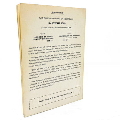 Nostradamus on Napoleon by Stewart Robb [FIRST EDITION] 1961 • Oracle Press