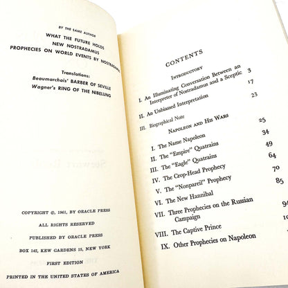 Nostradamus on Napoleon by Stewart Robb [FIRST EDITION] 1961 • Oracle Press