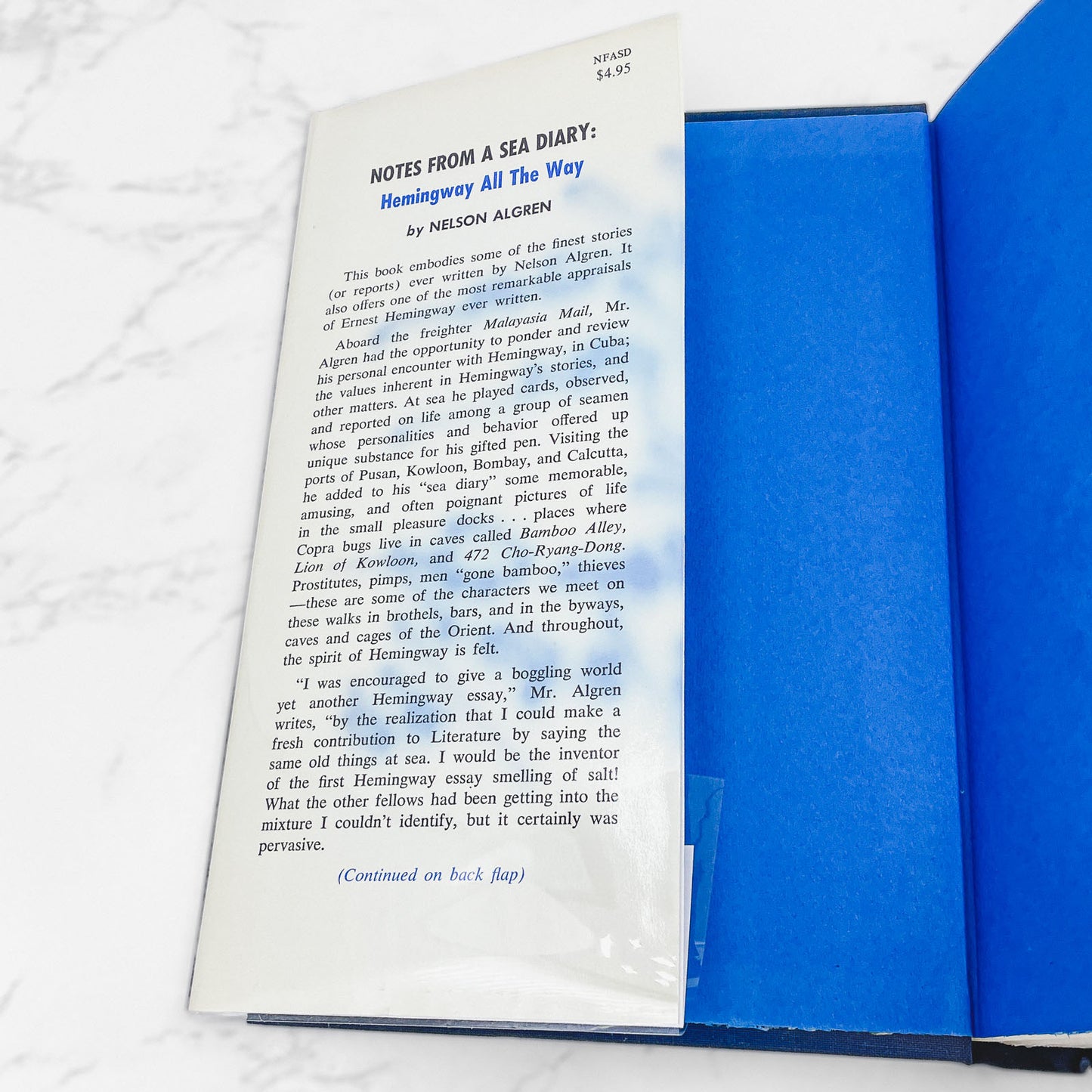 Notes From a Sea Diary: Hemingway All the Way by Nelson Algren SIGNED! [FIRST EDITION • FIRST PRINTING] 1965 • G.P. Putnam's Sons