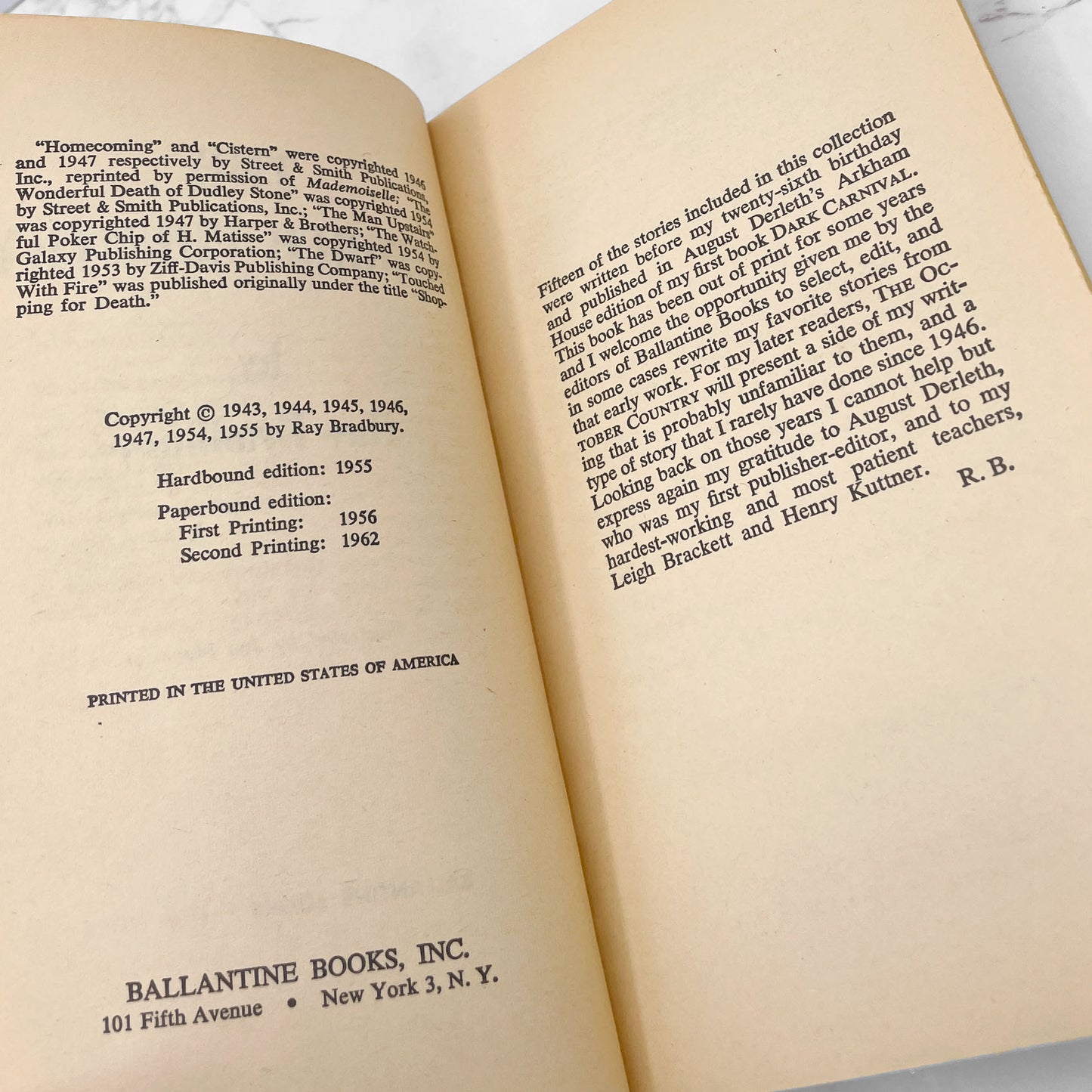 The October Country by Ray Bradbury [SECOND PAPERBACK PRINTING] 1962 • Ballantine