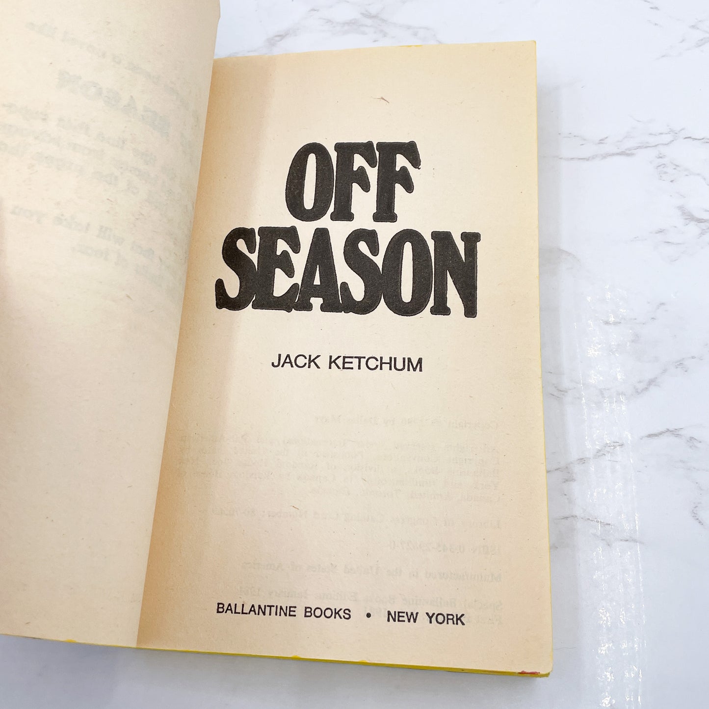 Off Season by Jack Ketchum [FIRST EDITION • FIRST PRINTING] 1981 • Ballantine *See Condition