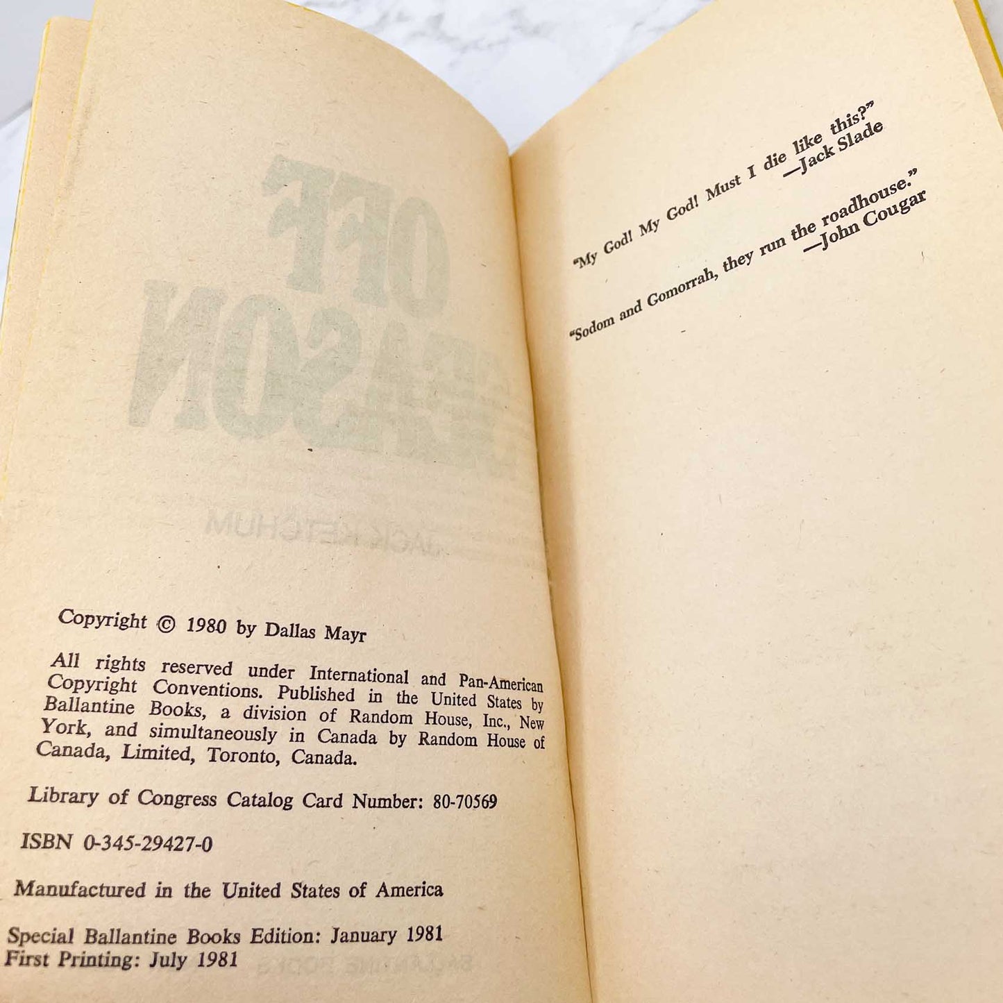 Off Season by Jack Ketchum [FIRST EDITION • FIRST PRINTING] 1981 • Ballantine *See Condition