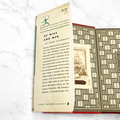 Of Mice And Men by John Steinbeck [ANTIQUE HARDCOVER] 1937 • The Modern Library #29