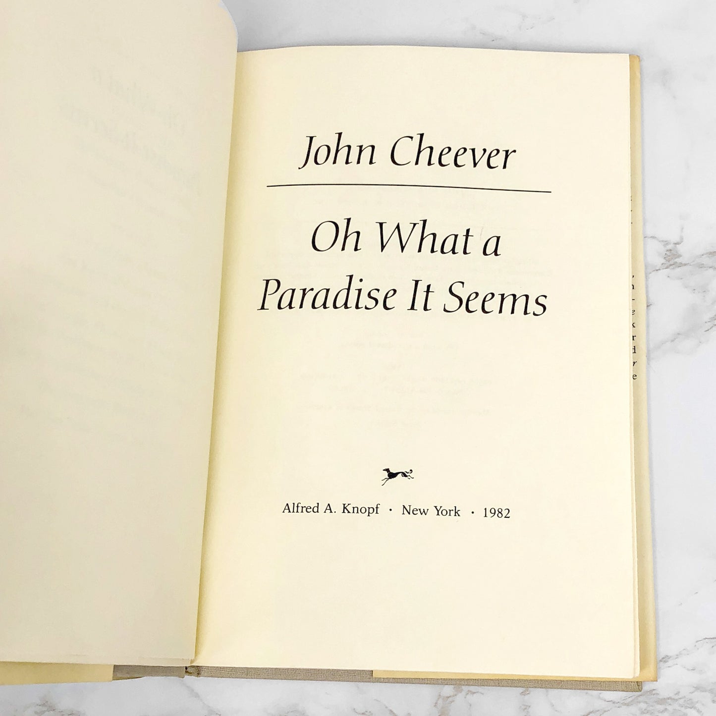 Oh What A Paradise It Seems by John Cheever [FIRST EDITION • FIRST PRINTING] 1982