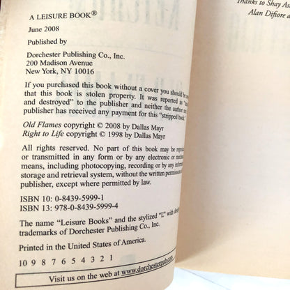 Old Flames (w. Novella "Right to Life") by Jack Ketchum [FIRST EDITION • FIRST PRINTING] 2008 • Leisure Horror