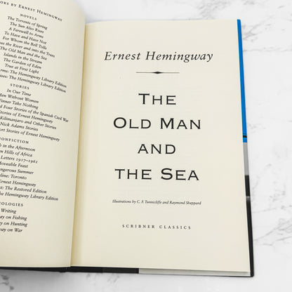 The Old Man and The Sea by Ernest Hemingway [HARDCOVER RE-ISSUE] 1996 • Scribner Classics