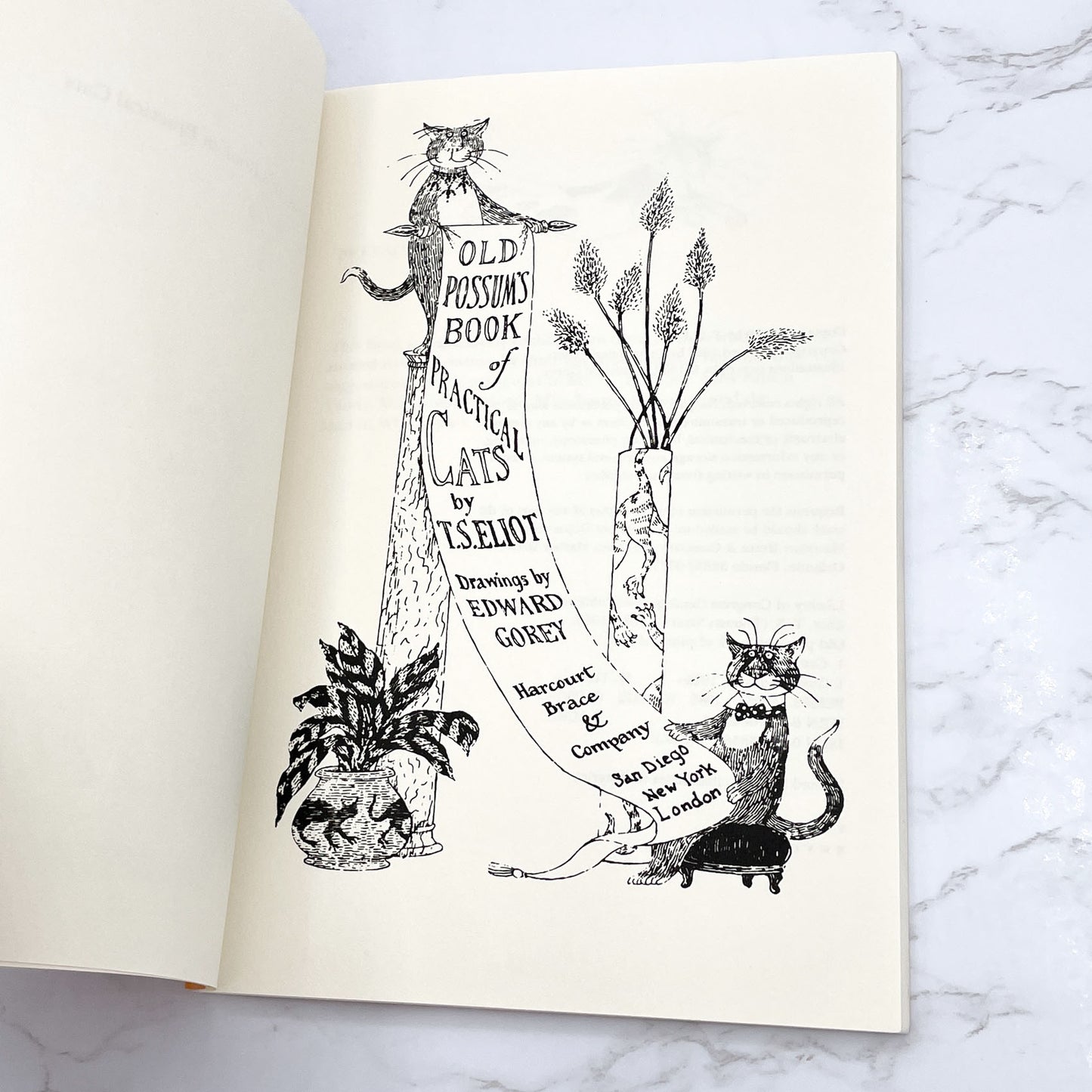Old Possum's Book of Practical Cats by T.S. Eliot & Edward Gorey [TRADE PAPERBACK] 1982 • Harcourt Brace