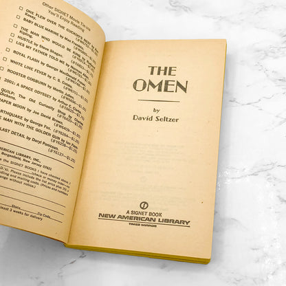 The Omen by David Seltzer [FIRST PAPERBACK EDITION] 1976 • Signet