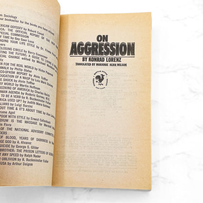 On Aggression by Konrad Lorenz [1971 PAPERBACK] Bantam