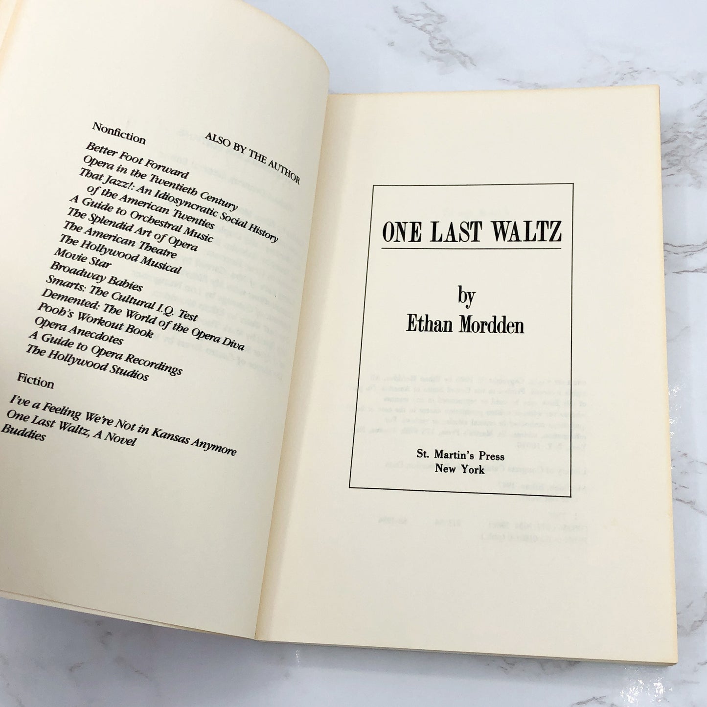 One Last Waltz by Ethan Mordden [FIRST PAPERBACK EDITION] 1988 • Stonewall Inn Editions