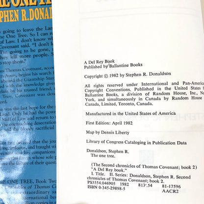 The One Tree by Stephen R. Donaldson [FIRST BOOK CLUB EDITION] 1982 • Del-Rey