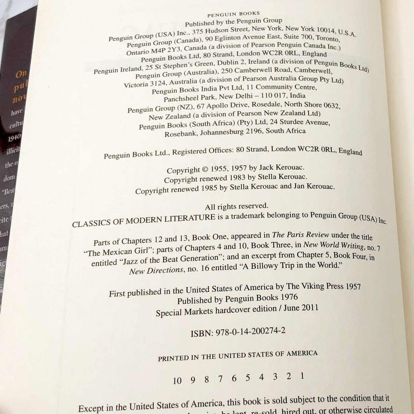 On the Road by Jack Kerouac [LIMITED EDITION HARDCOVER] 2011 • Classics of Modern Literature