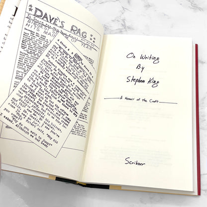 On Writing: A Memoir of the Craft by Stephen King [FIRST EDITION • FIRST PRINTING] 2000 • Scribner