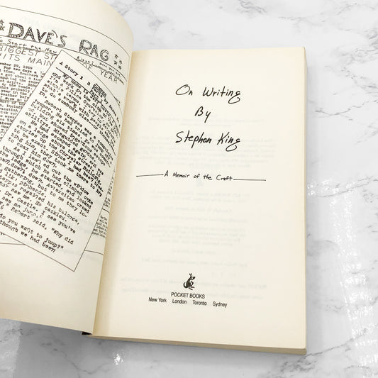 On Writing: A Memoir of the Craft by Stephen King [FIRST PAPERBACK EDITION] 2001 • Scribner