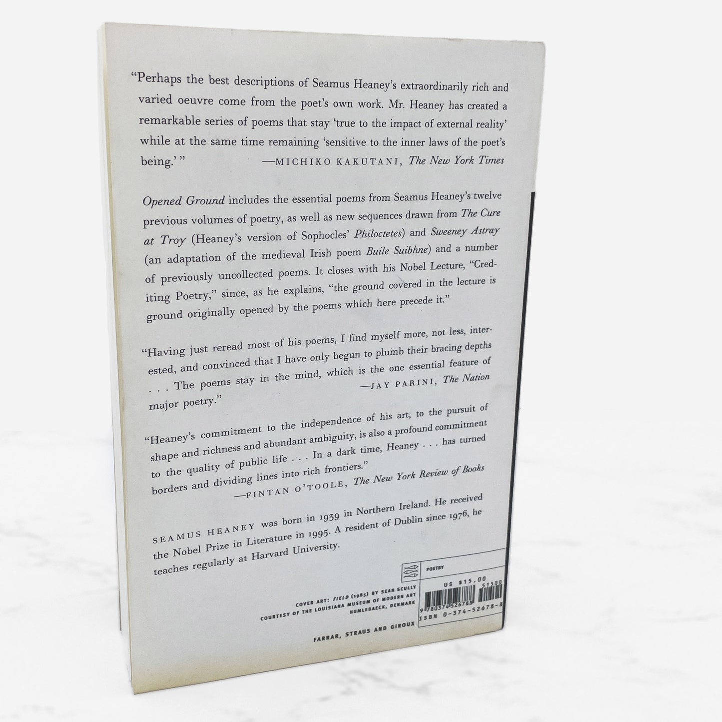Opened Ground: Selected Poems 1966-1996 by Seamus Heaney [FIRST U.S. PAPERBACK PRINTING] 1998 • FSG