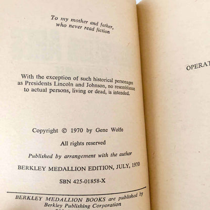 Operation Ares by Gene Wolfe [FIRST EDITION / FIRST PRINTING] 1970 • Berkley