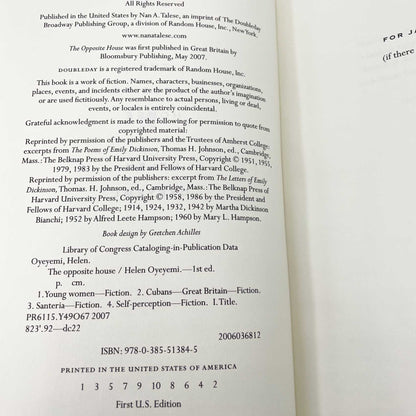 The Opposite House by Helen Oyeyemi [U.S. FIRST EDITION • FIRST PRINTING] 2007 • Doubleday