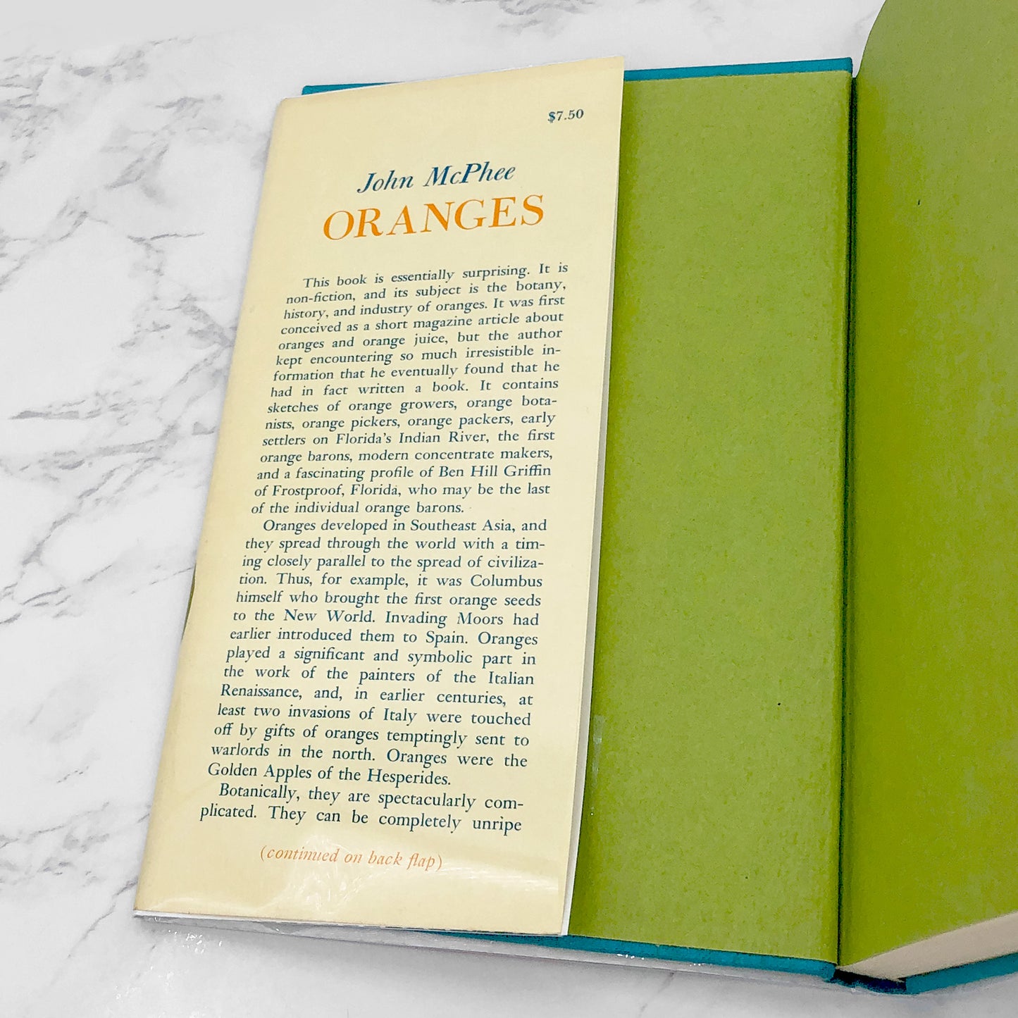 Oranges by John McPhee [FIRST EDITION] • 5th Printing / 1978 • Farrar Straus & Giroux
