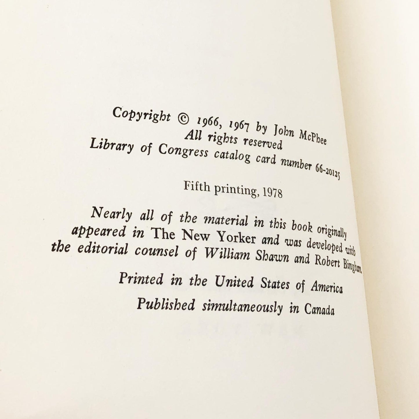 Oranges by John McPhee [FIRST EDITION] • 5th Printing / 1978 • Farrar Straus & Giroux