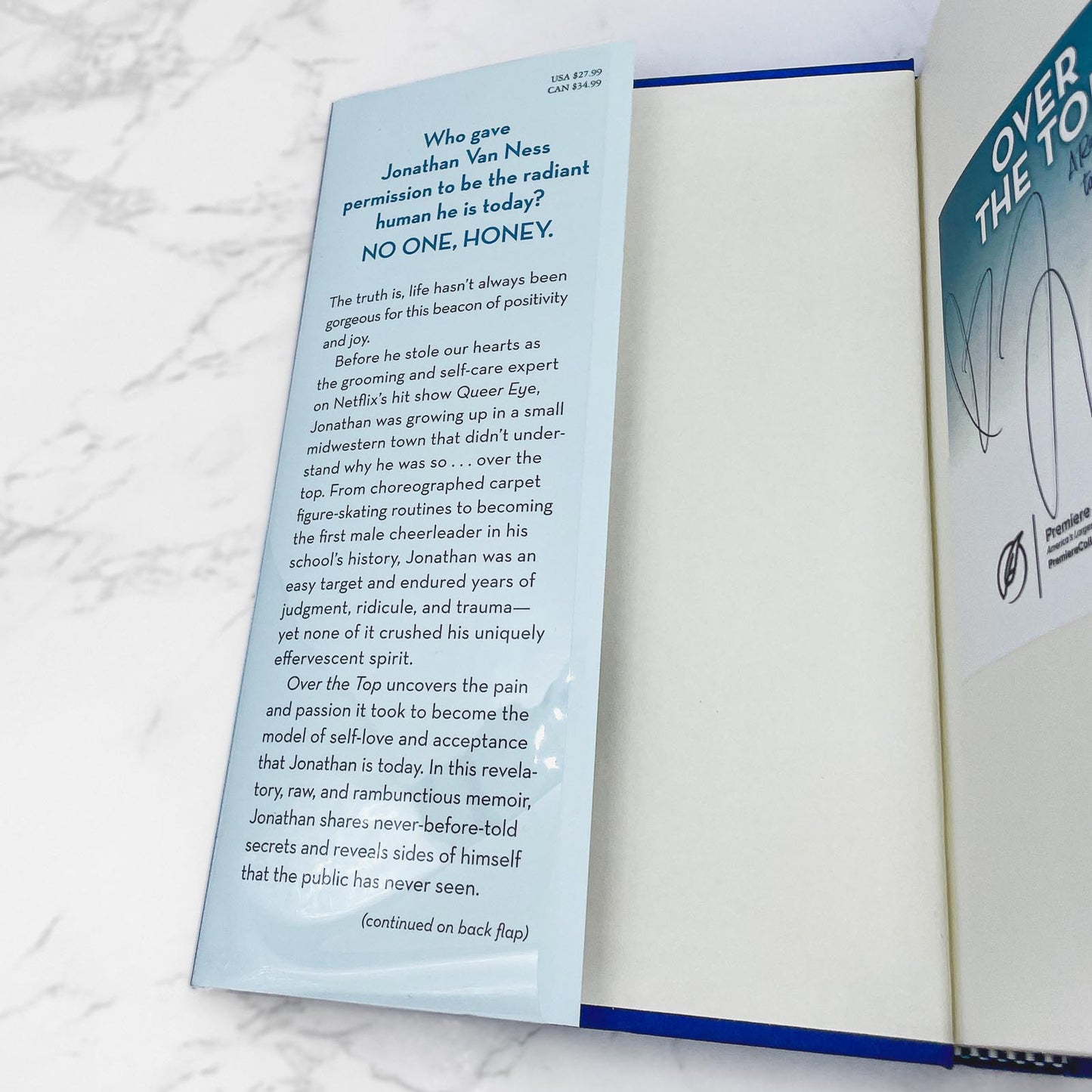 Over the Top: A Raw Journey to Self-Love by Jonathan Van Ness SIGNED! [FIRST EDITION] 2019
