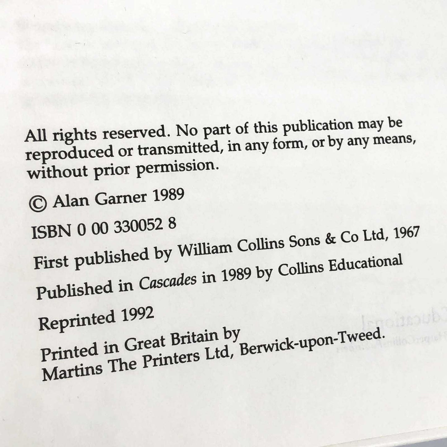The Owl Service by Alan Garner [U.K. HARDCOVER] 1992 • Collins Educational