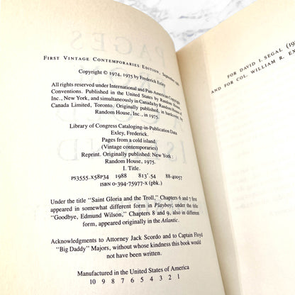 Pages from a Cold Island by Frederick Exley [TRADE PAPERBACK] 1988 • Vintage Contemporaries