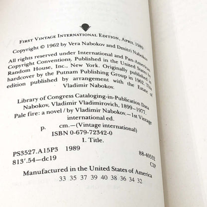 Pale Fire by Vladimir Nabokov [TRADE PAPERBACK] • Vintage International