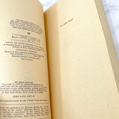 Pardon Me, You're Stepping on My Eyeball! by Paul Zindel [FIRST PAPERBACK EDITION] 1977 • Bantam