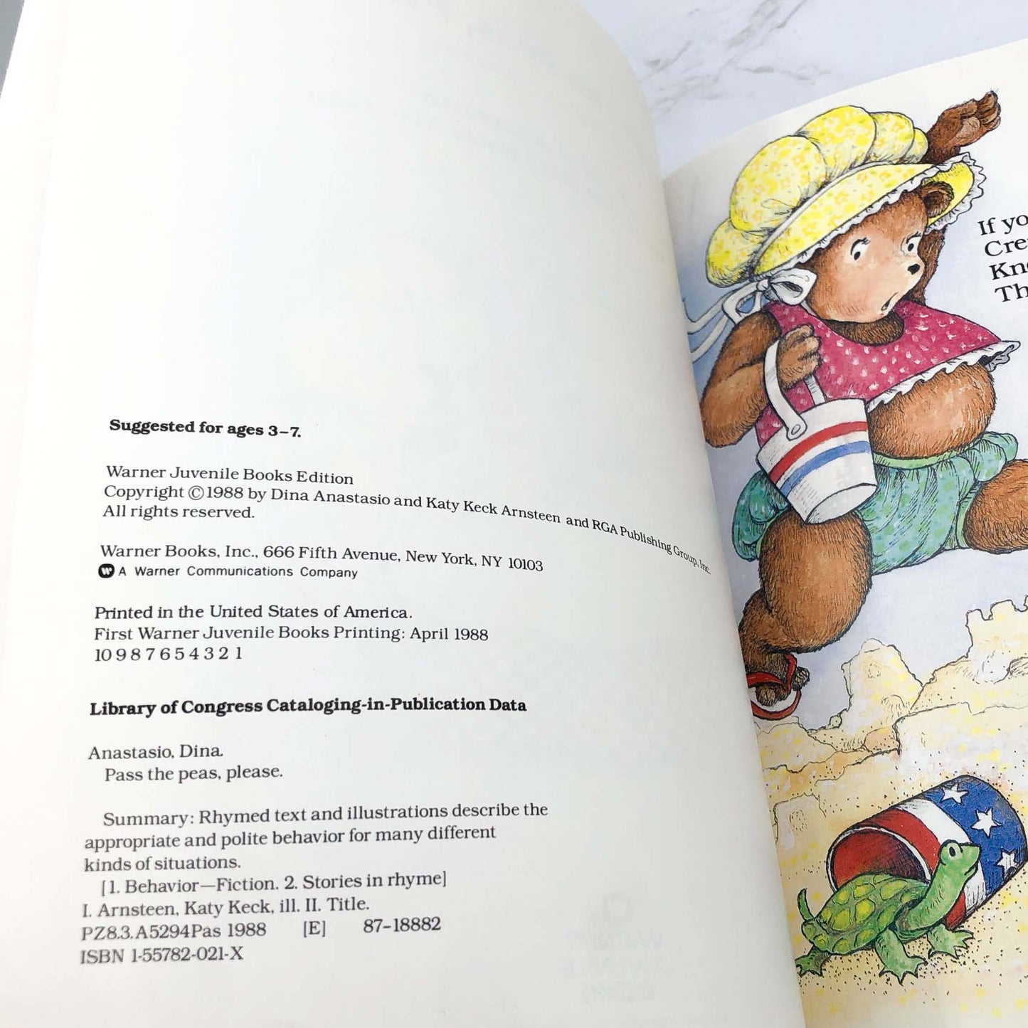 Pass the Peas, Please: A Book of Manners by Dina Anastasio & Katy Keck Arnsteen [FIRST EDITION] 1988 • *See Condition