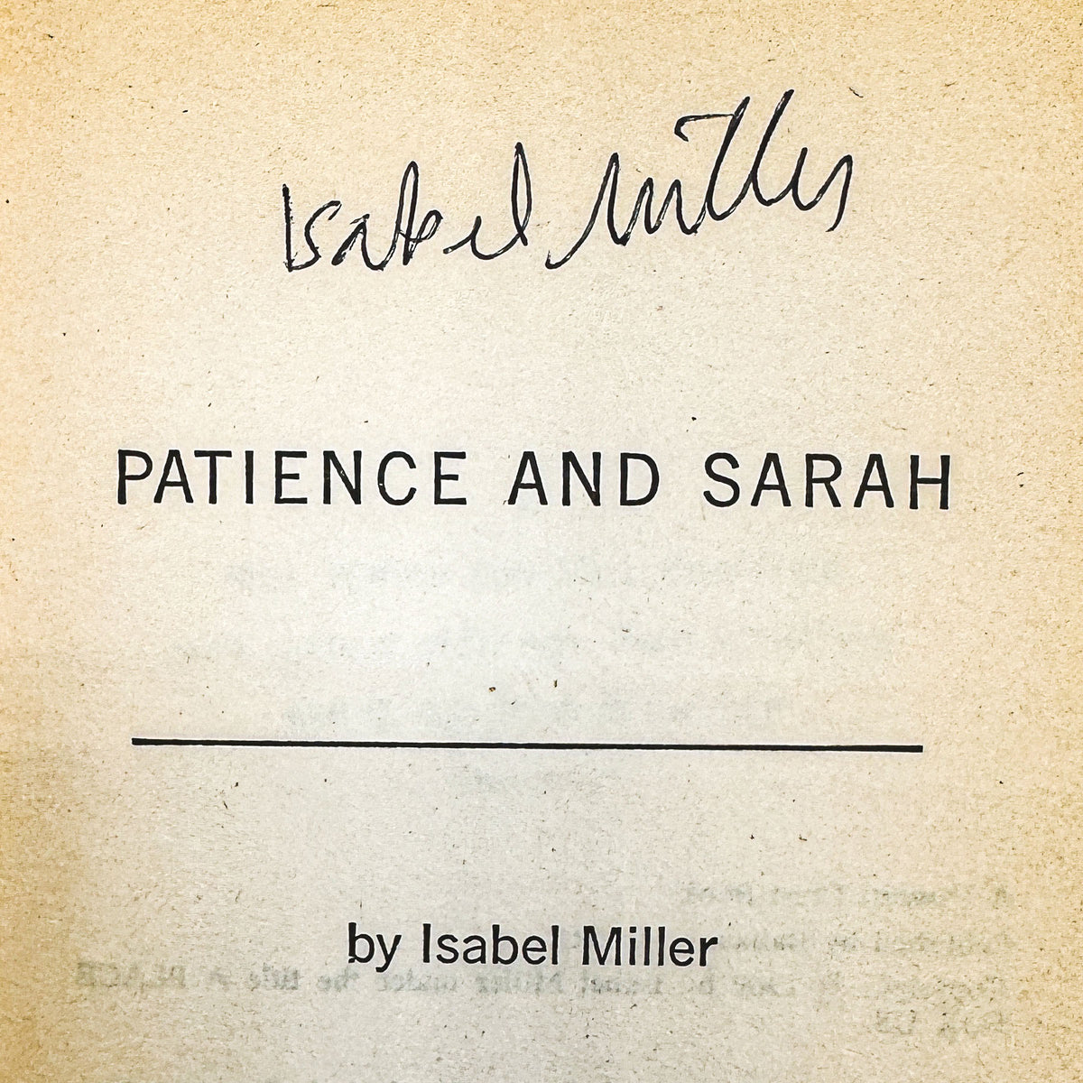 Patience & Sarah by Isabel Miller SIGNED! [1985 PAPERBACK] • Fawcett Crest