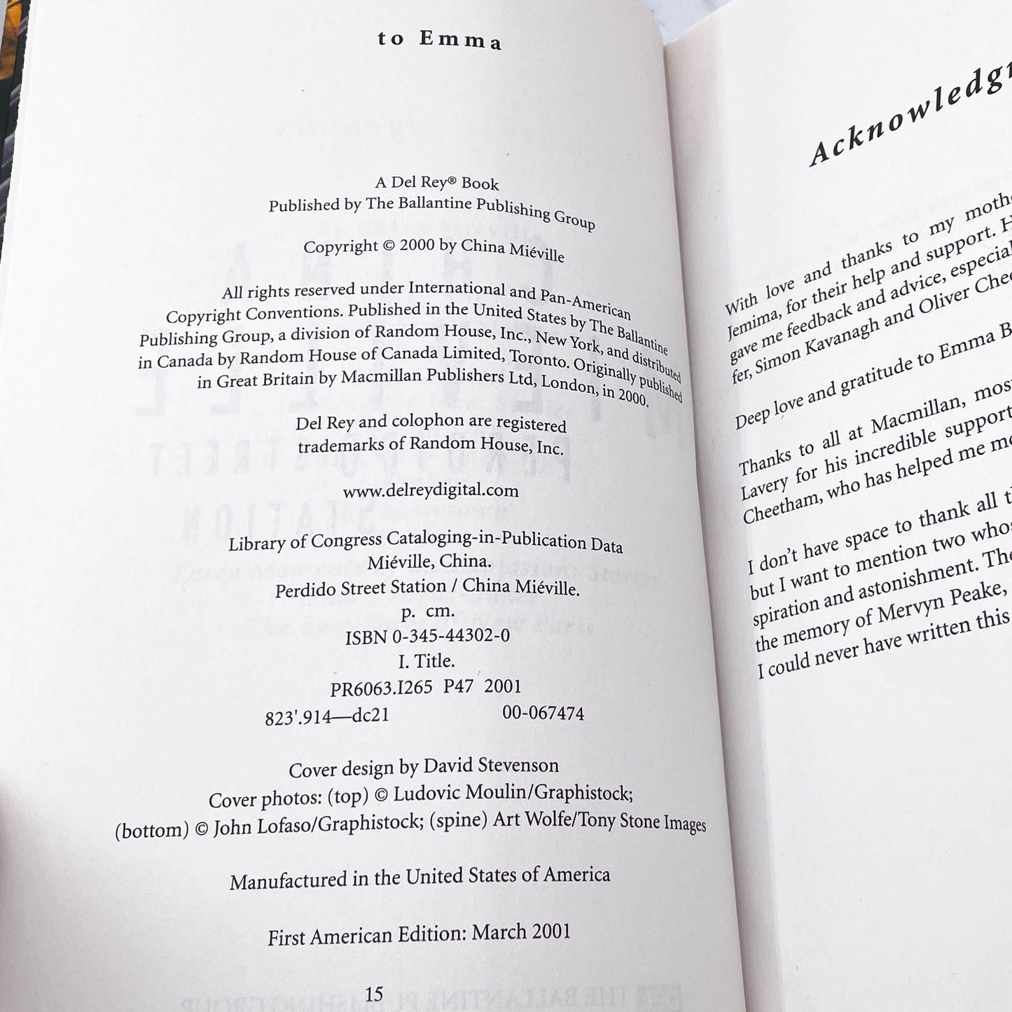 Perdido Street Station by China Miéville [U.S. FIRST EDITION] 2001 • Del-Rey