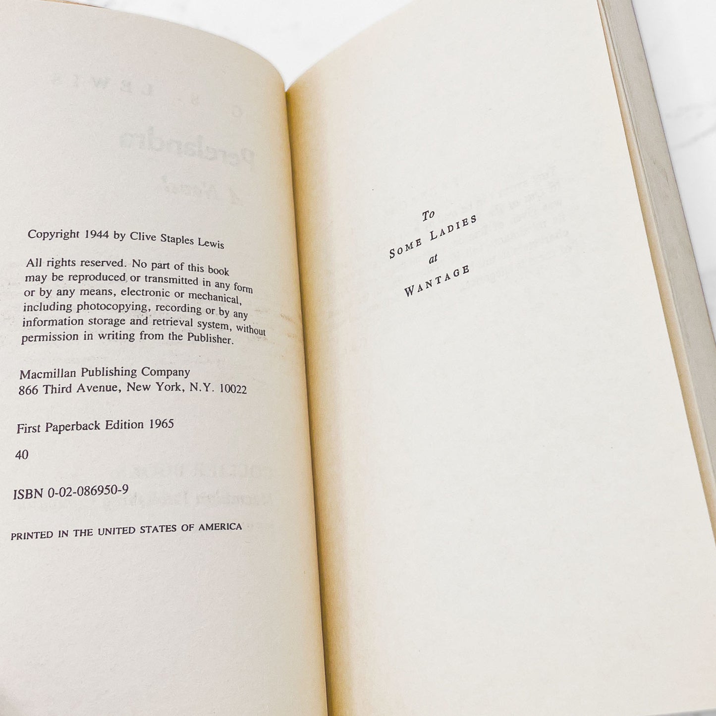 Perelandra by C.S. Lewis [1965 PAPERBACK] • Collier Books