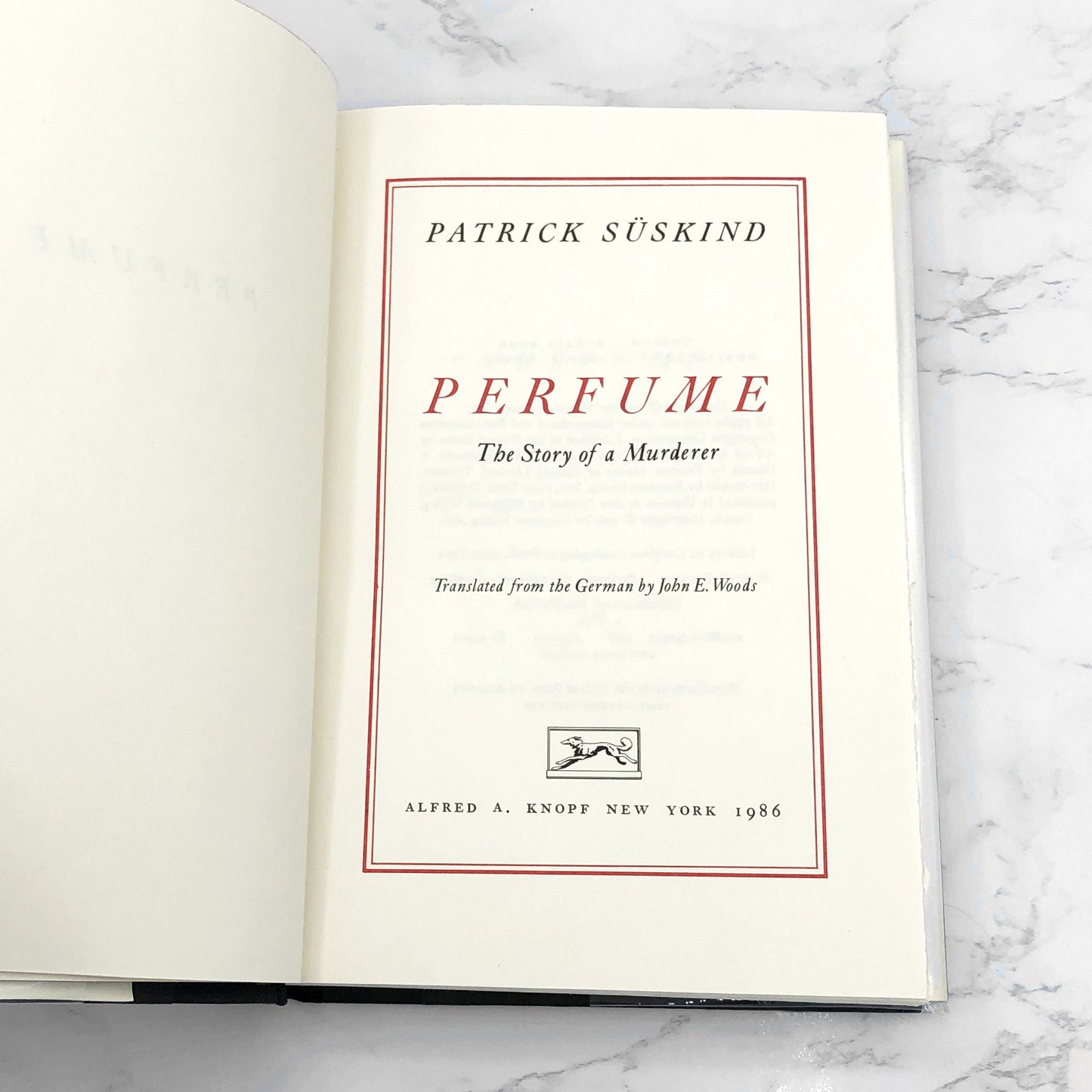 Perfume: The Story of a Murderer by Patrick Süskind [FIRST EDITION • FIRST PRINTING] 1986 • Knopf
