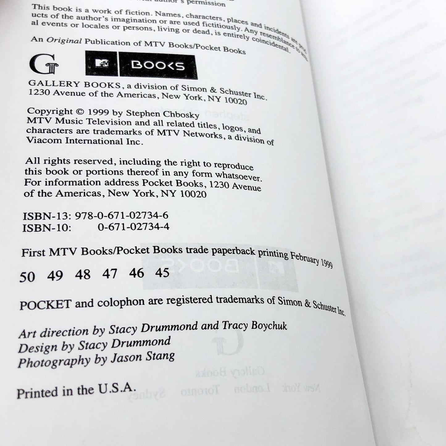 The Perks of Being a Wallflower by Stephen Chbosky [TRADE PAPERBACK] 2011 *See Condition