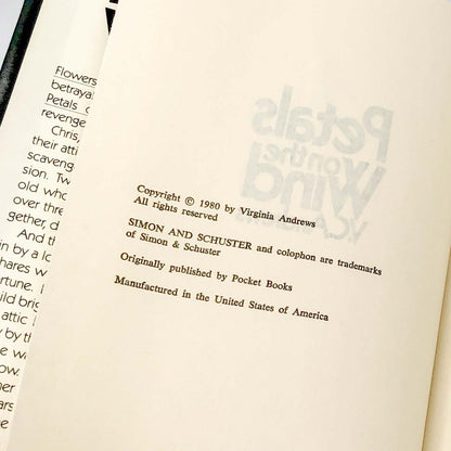 Petals on the Wind by V.C. Andrews [1980 HARDCOVER] • Simon & Schuster