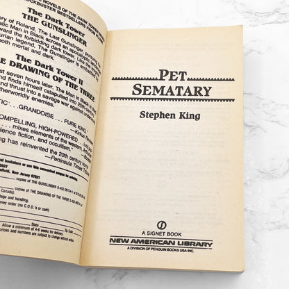 Pet Sematary by Stephen King [FIRST PAPERBACK EDITION] 1984 • Signet