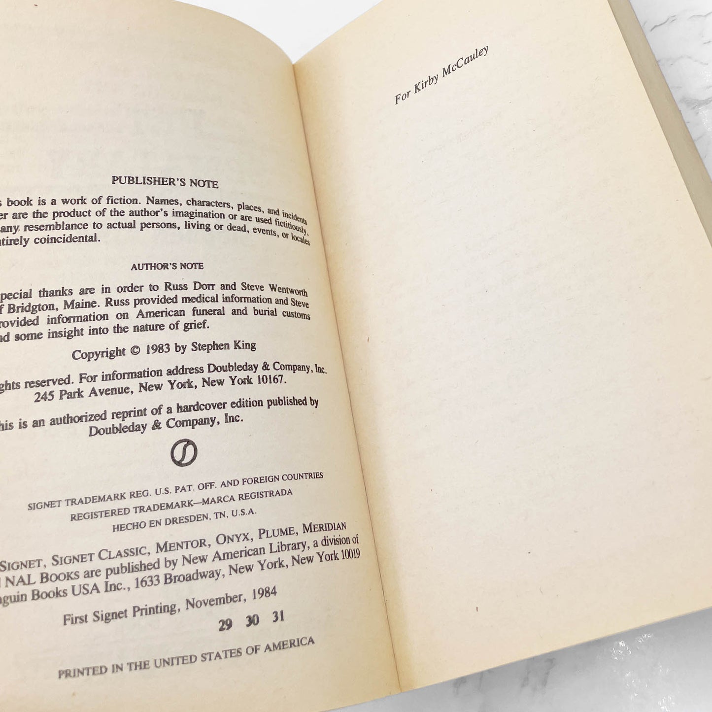 Pet Sematary by Stephen King [FIRST PAPERBACK EDITION] 1984 • Signet