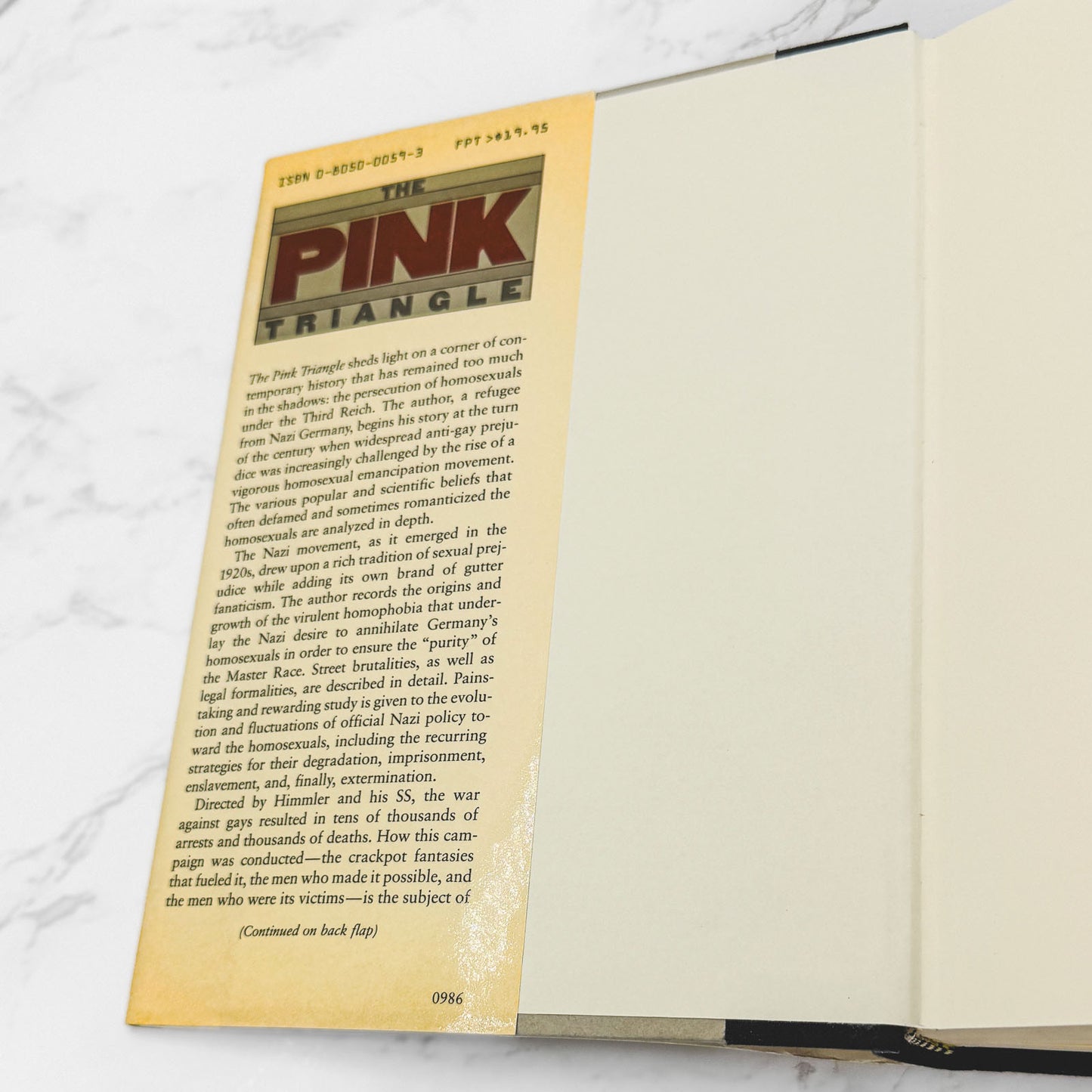 The Pink Triangle: The Nazi War Against Homosexuals by Richard Plant [FIRST EDITION • FIRST PRINTING] 1986