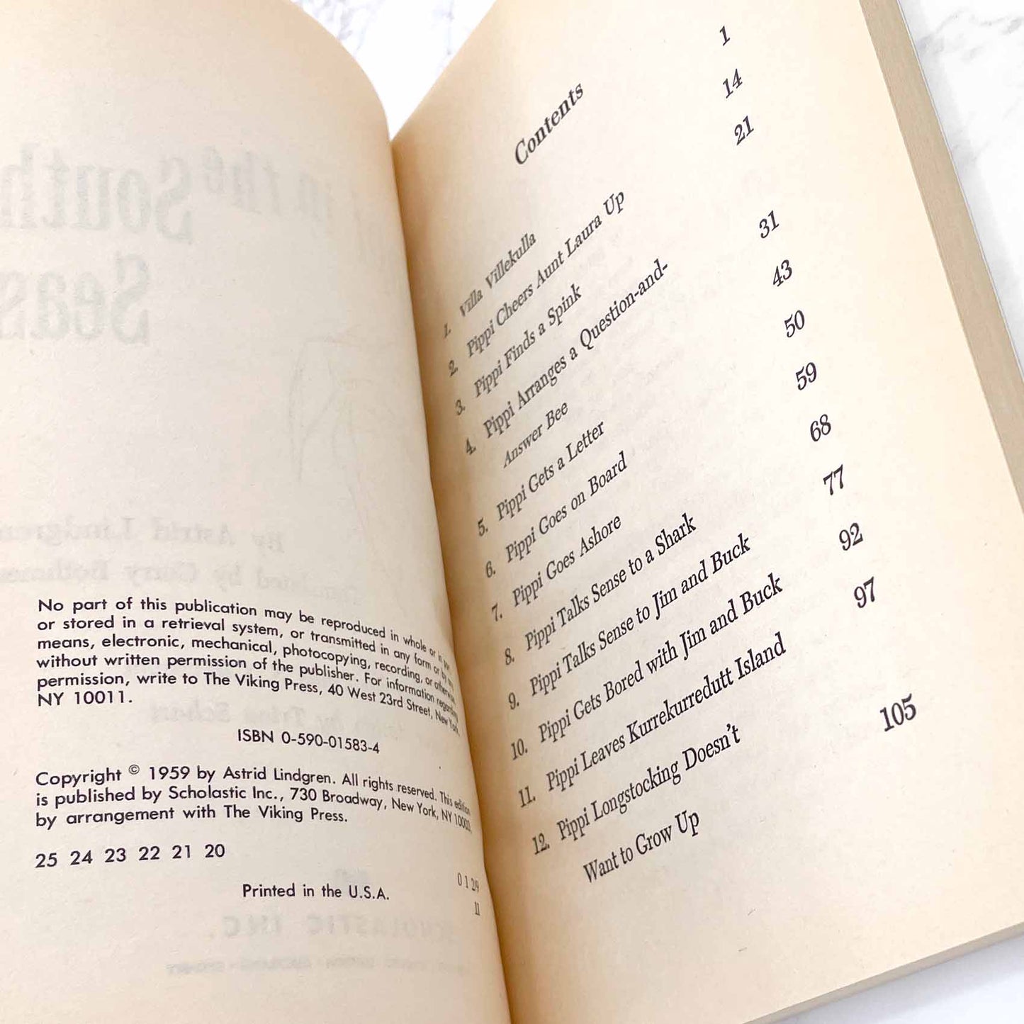 Pippi in the South Seas by Astrid Lindgren [TRADE PAPERBACK] 1972 • Scholastic